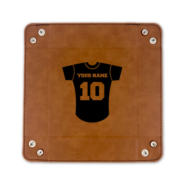 Baseball Jersey 6" x 6" Leatherette Snap Up Tray - FLAT FRONT