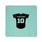 Baseball Jersey 6" x 6" Teal Leatherette Snap Up Tray - APPROVAL