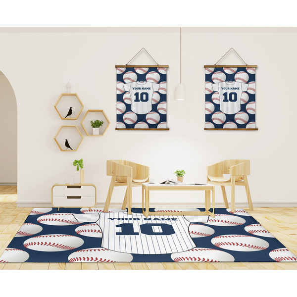 Baseball Jersey 8'x10' Indoor Area Rugs - IN CONTEXT