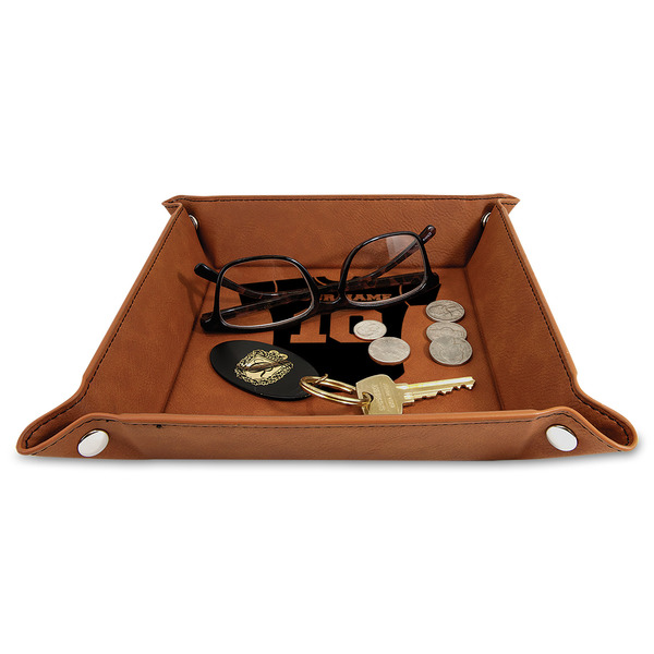 Baseball Jersey 9" x 9" Leatherette Snap Up Tray - STYLED