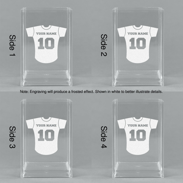 Baseball Jersey Acrylic Pen Holder - All Sides