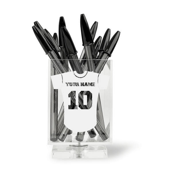 Baseball Jersey Acrylic Pencil Holder - FRONT
