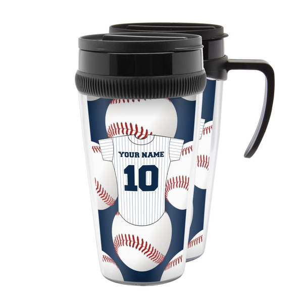 Custom Baseball Jersey Acrylic Travel Mug (Personalized)