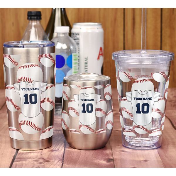 Baseball Jersey Acrylic Tumbler - Full Print - In Context