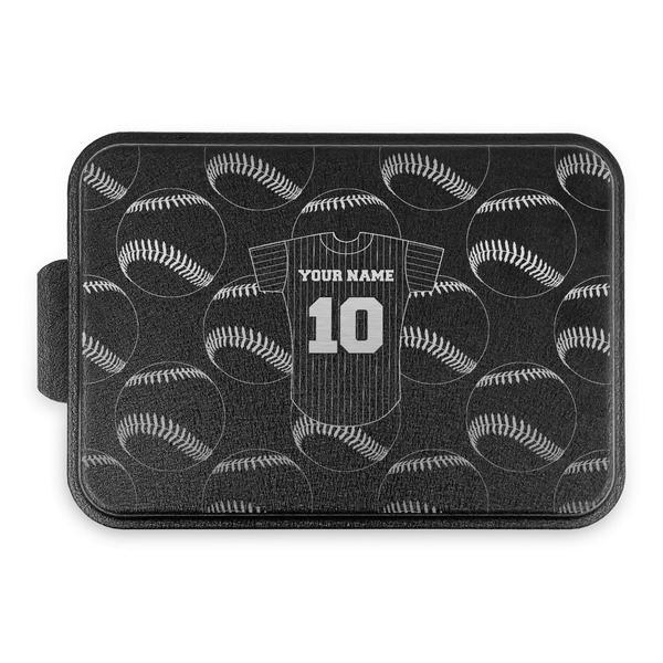 Custom Baseball Jersey Aluminum Baking Pan with Black Lid (Personalized)