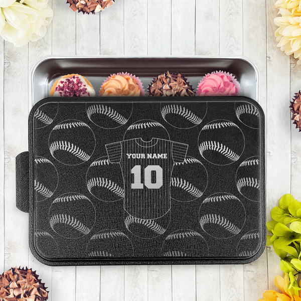 Baseball Jersey Aluminum Baking Pan - Black Lid - LIFESTYLE