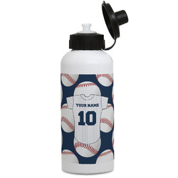 Baseball Jersey Water Bottles - Aluminum - 20 oz - White (Personalized)
