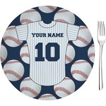 Baseball Jersey 8" Glass Appetizer / Dessert Plates - Single or Set (Personalized)
