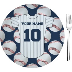 Baseball Jersey Glass Appetizer / Dessert Plate 8" (Personalized)