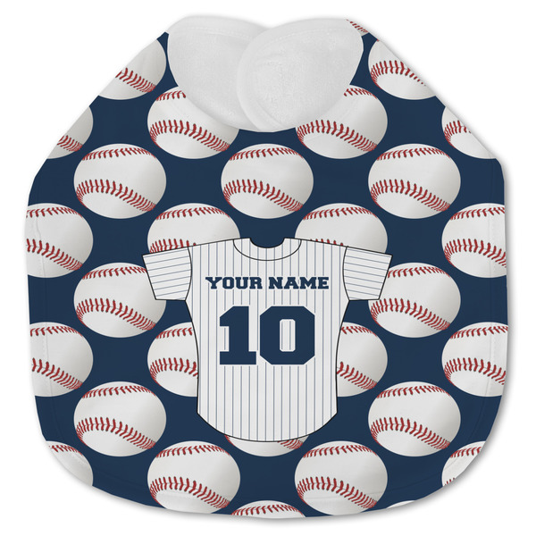 Custom Baseball Jersey Jersey Knit Baby Bib w/ Name and Number