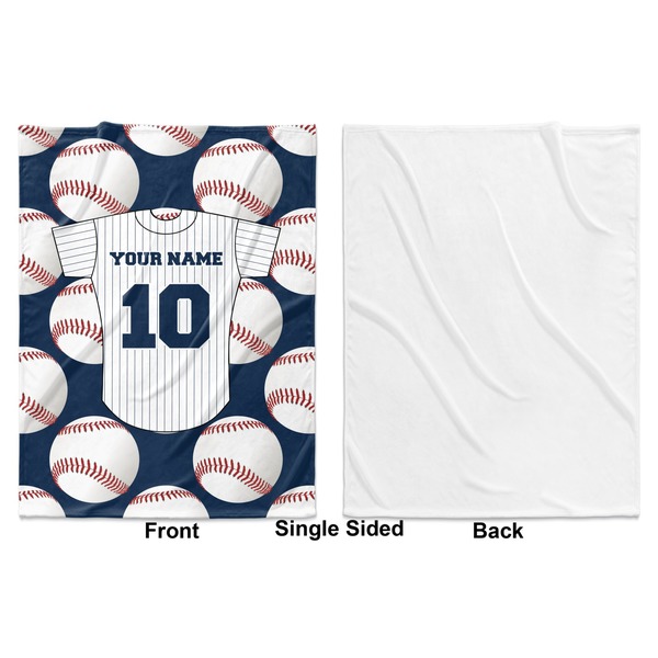 Baseball Jersey Baby Blanket (Single Side - Printed Front, White Back)