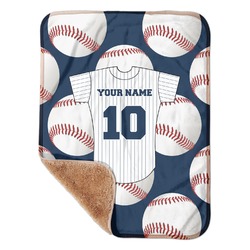 Baseball Jersey Sherpa Baby Blanket - 30" x 40" w/ Name and Number