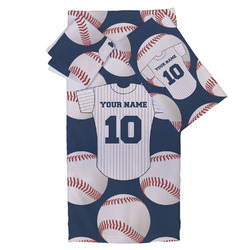 Baseball Jersey Bath Towel Set - 3 Pcs (Personalized)