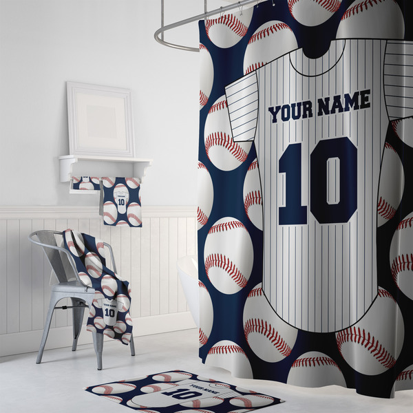 Baseball Jersey Bath Towel Sets - 3-piece - In Context