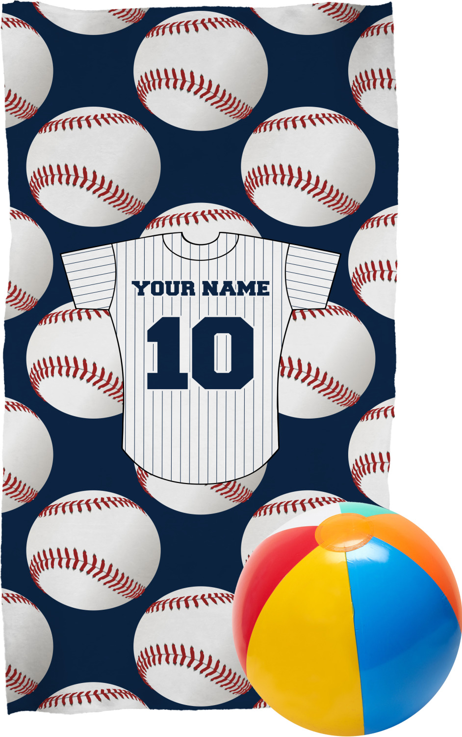Baseball Jersey Beach Towel (Personalized) YouCustomizeIt