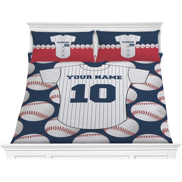 Custom Baseball Jersey Comforter Set - King (Personalized)