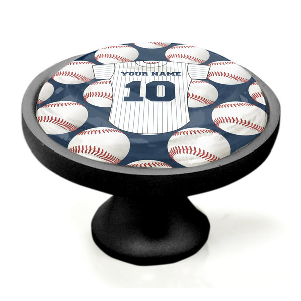 Baseball Jersey Black Custom Cabinet Knob (Side)