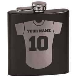 Baseball Jersey Black Flask Set (Personalized)