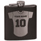 Baseball Jersey Black Flask - Engraved Front
