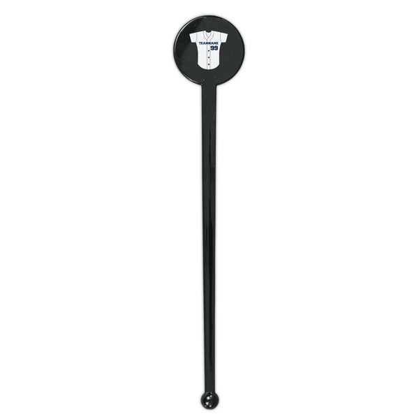 Baseball Jersey Black Plastic 7" Stir Stick - Round - Single Stick