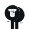 Baseball Jersey Black Plastic 7" Stir Stick - Single Sided - Round - Front & Back