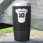 Baseball Jersey 20 oz Stainless Steel Tumbler - Black - Double Sided (Personalized)