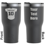 Baseball Jersey RTIC Tumbler - Black - Engraved Front & Back (Personalized)