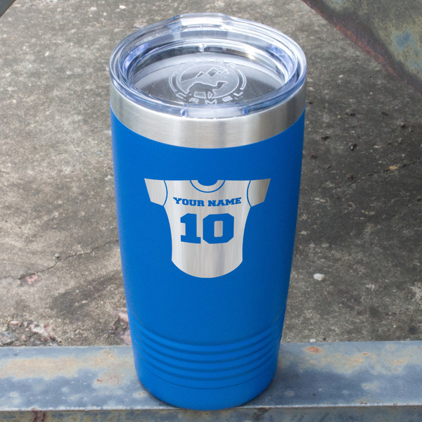 Baseball Jersey Blue Polar Camel Tumbler - 20oz - Angled