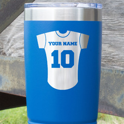 Baseball Jersey 20 oz Stainless Steel Tumbler - Royal Blue - Single Sided (Personalized)