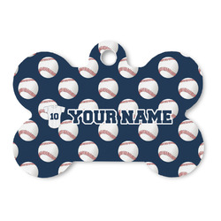 Baseball Jersey Bone Shaped Dog ID Tag (Personalized)