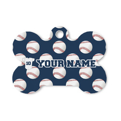 Baseball Jersey Bone Shaped Dog ID Tag - Small (Personalized)