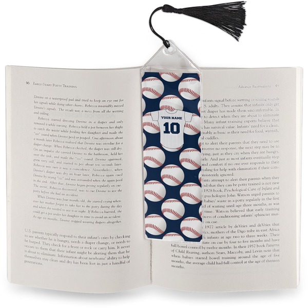 Baseball Jersey Bookmark with tassel - In book