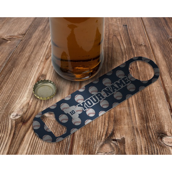 Baseball Jersey Bottle Opener - In Use