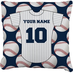 Baseball Jersey Faux-Linen Throw Pillow 18" (Personalized)