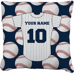 Baseball Jersey Faux-Linen Throw Pillow 20" (Personalized)
