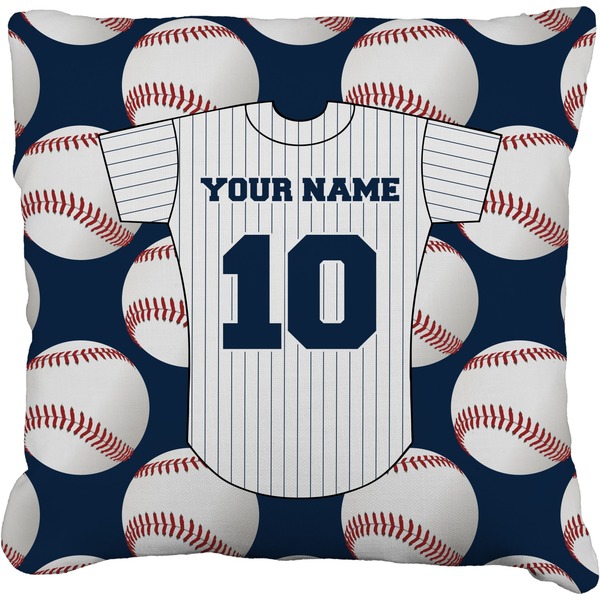 Custom Baseball Jersey Faux-Linen Throw Pillow 20" (Personalized)
