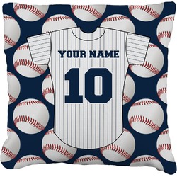 Baseball Jersey Faux-Linen Throw Pillow 26" (Personalized)