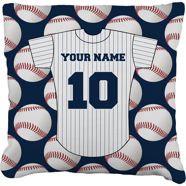 Custom Baseball Jersey Faux-Linen Throw Pillow 26" (Personalized)
