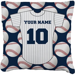 Baseball Jersey Faux-Linen Throw Pillow (Personalized)