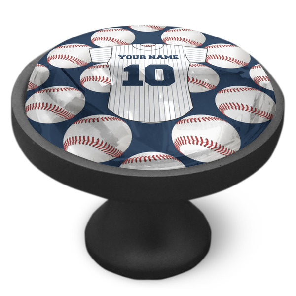 Baseball Jersey Cabinet Knob - Black - Side