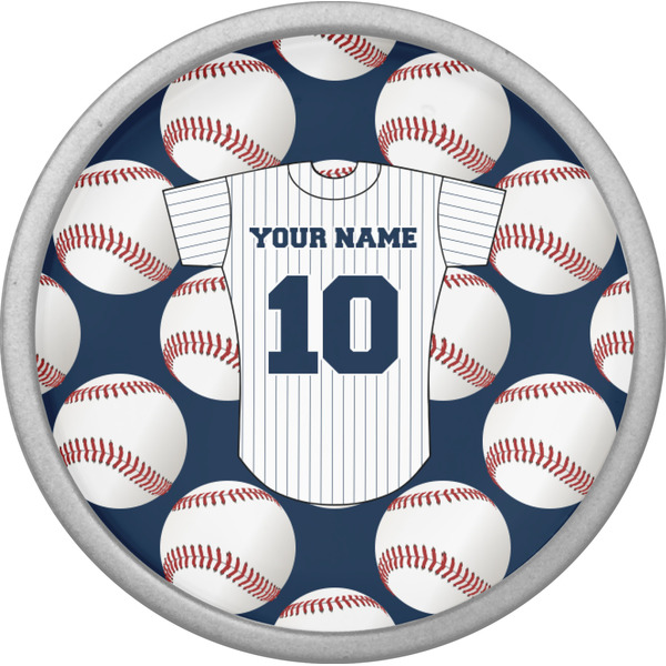 Baseball Jersey Cabinet Knob - Nickel - Front