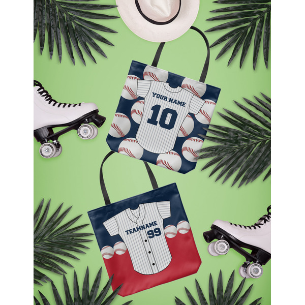 Baseball Jersey Canvas Tote Lifestyle Front and Back