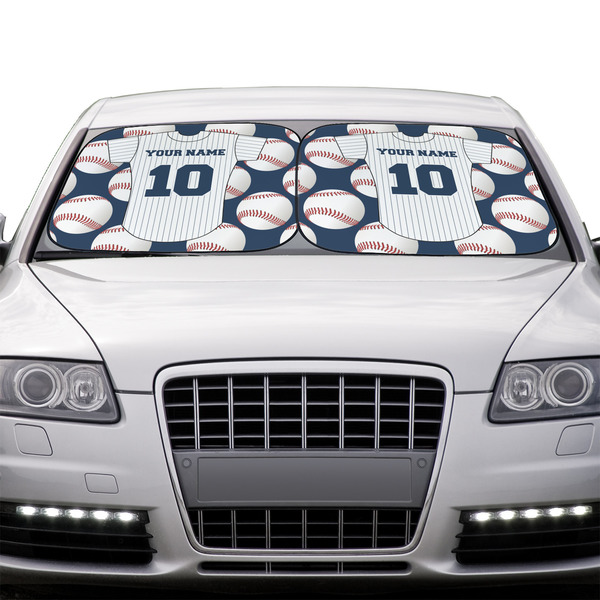 Baseball Jersey Car Sun Shades - IN CONTEXT
