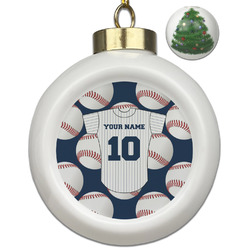 Baseball Jersey Ceramic Ball Ornament - Christmas Tree (Personalized)