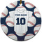 Baseball Jersey Round Ceramic Ornament w/ Name and Number