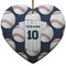 Baseball Jersey Heart Ceramic Ornament w/ Name and Number