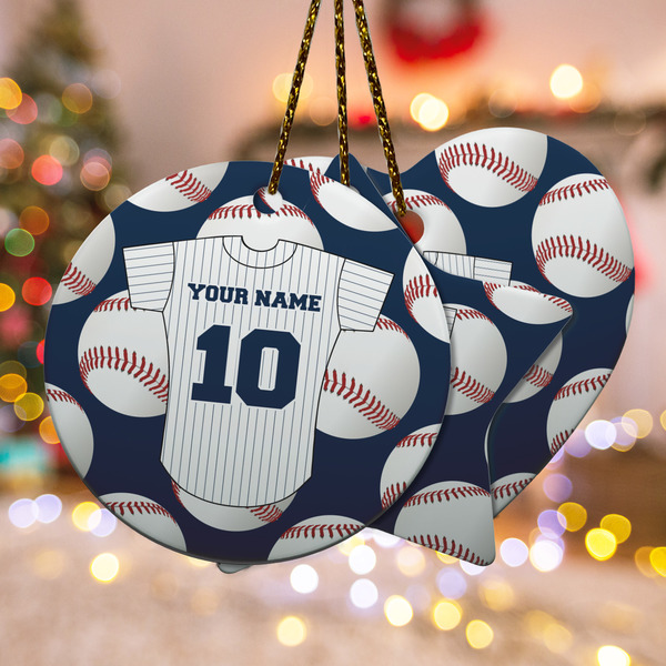 Custom Baseball Jersey Ceramic Ornament w/ Name and Number