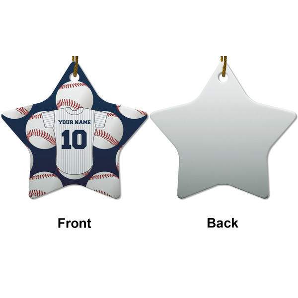 Baseball Jersey Ceramic Flat Ornament - Star Front & Back (APPROVAL)
