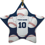 Baseball Jersey Star Ceramic Ornament w/ Name and Number