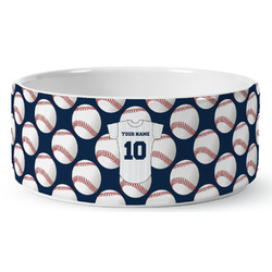Baseball Jersey Ceramic Dog Bowl (Personalized)